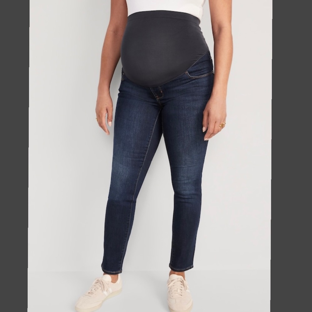 Old Navy Maternity Full Panel Pop Icon Skinny Jeans - Dark Blue